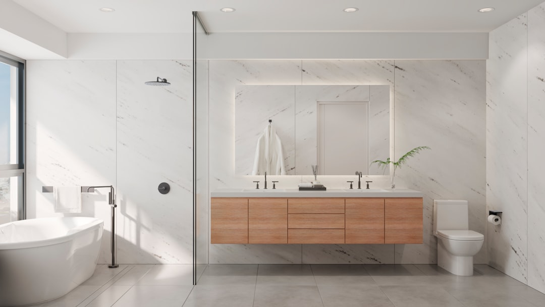 Certified bathroom remodeling contractor showroom or project site, professional storefront with quality materials display