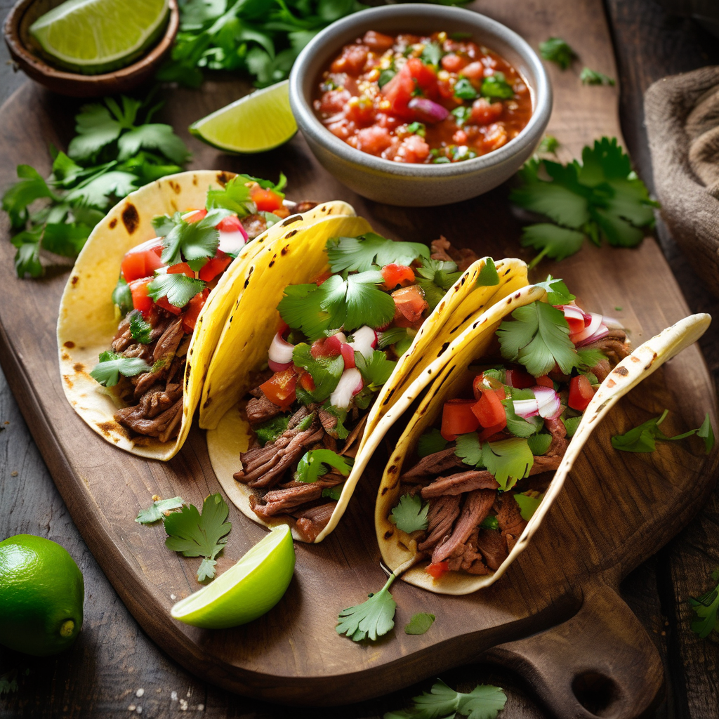Authentic Mexican street tacos with fresh toppings and traditional presentation